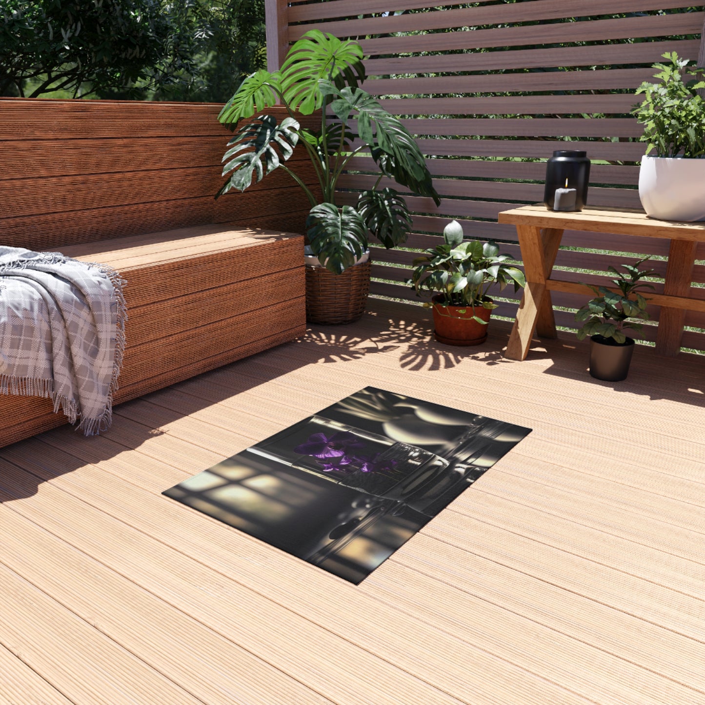 Outdoor Rug  Purple Orchid Glass vase 4