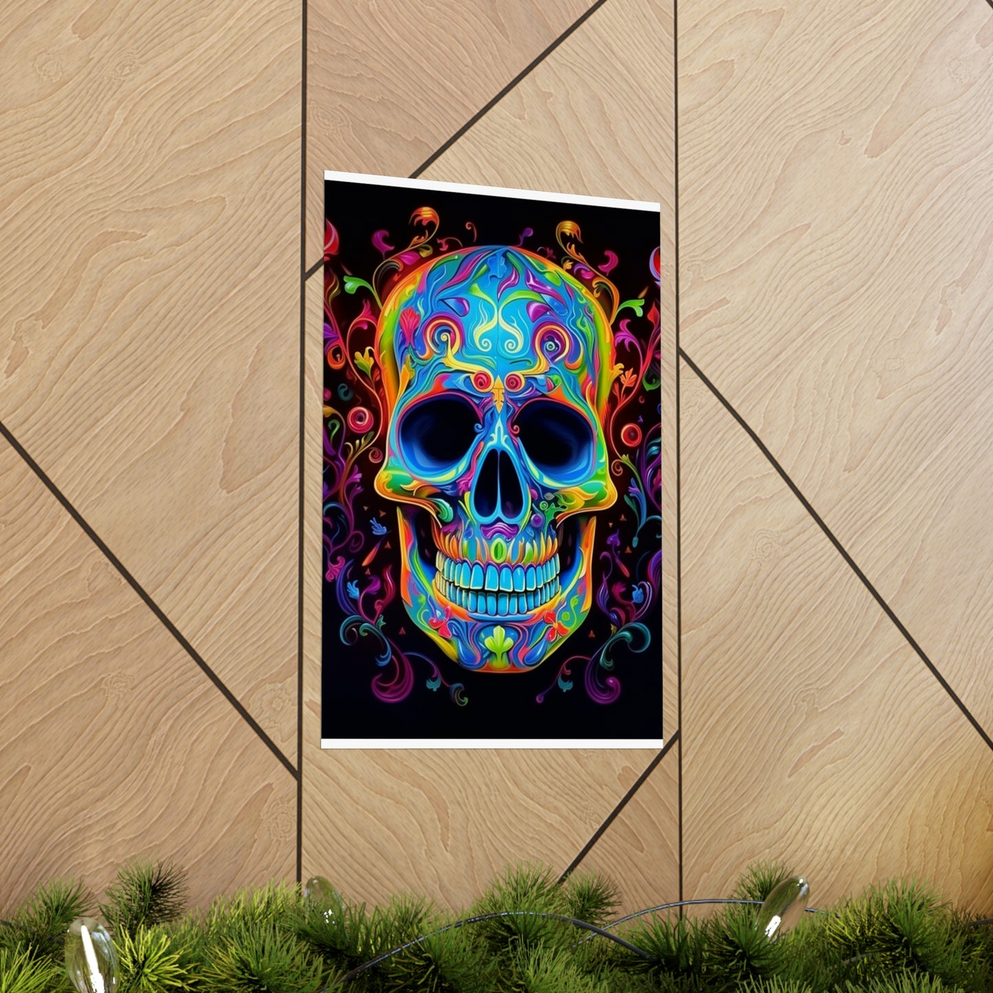Premium Matte Vertical Posters Macro Skull Color 4