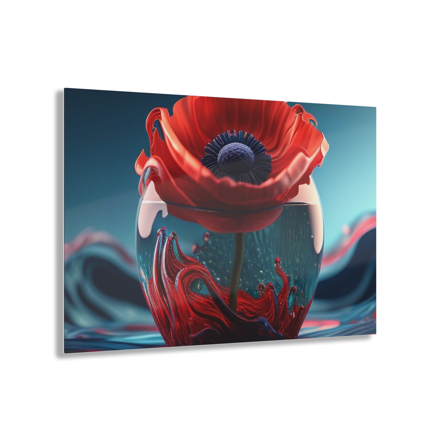 Acrylic Prints Red Anemone in a Vase 2