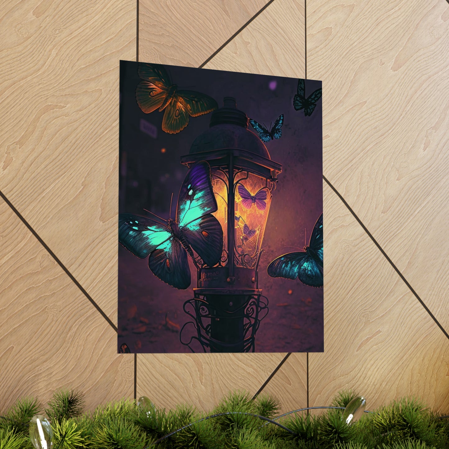 Premium Matte Vertical Posters Street Light Butterfly 4