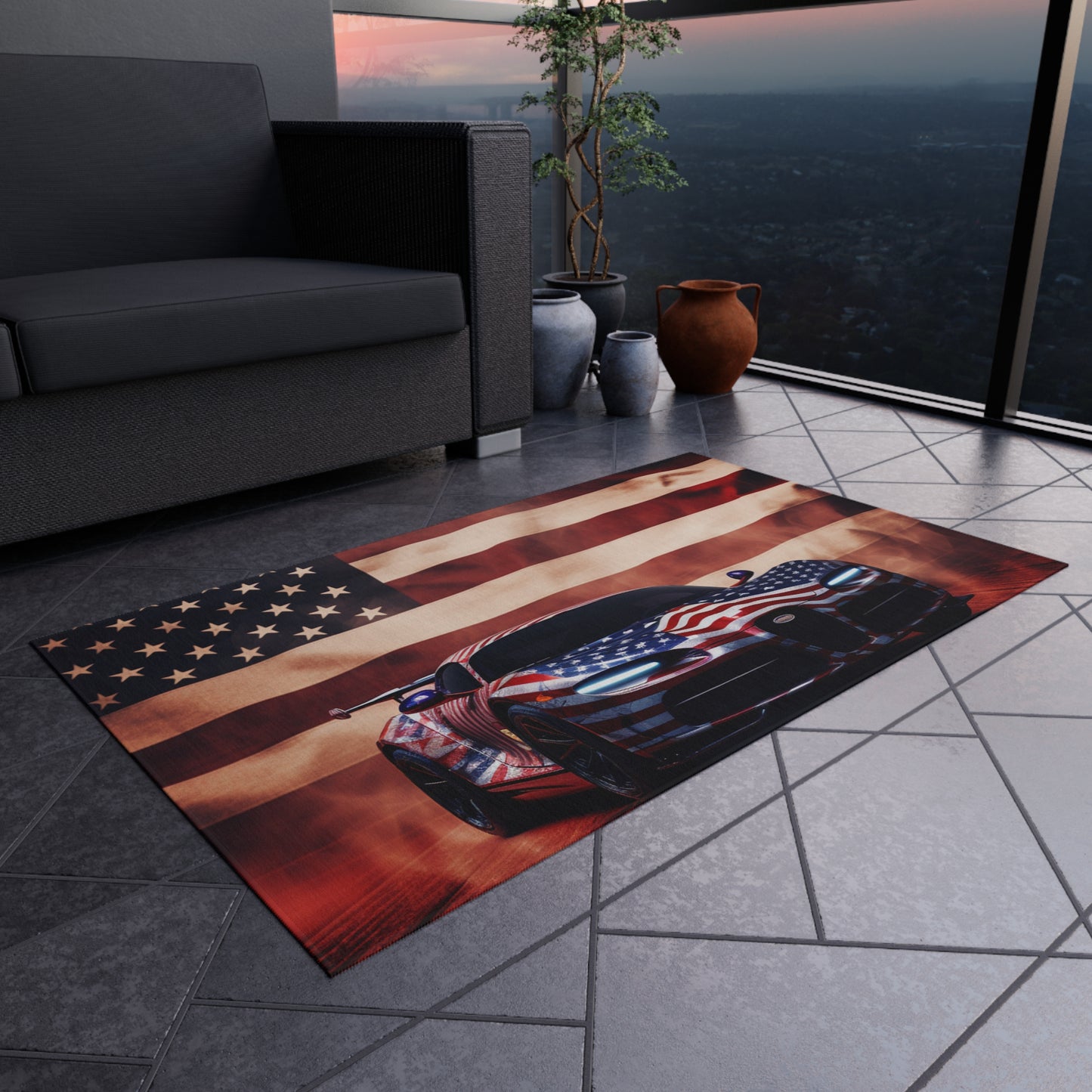 Outdoor Rug  Abstract American Flag Background Bugatti 2