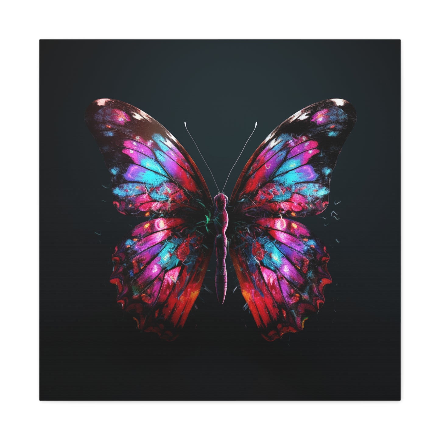 Canvas Gallery Wraps Hyper Colorful Butterfly Macro 3