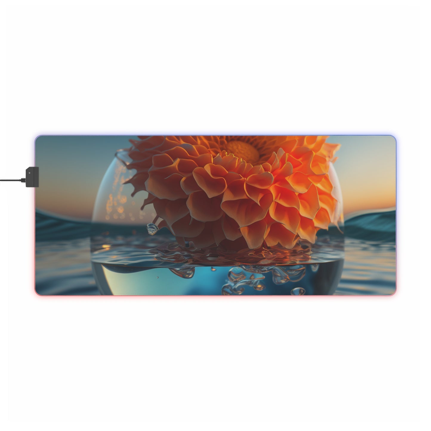 LED Gaming Mouse Pad Dahlia Orange 4