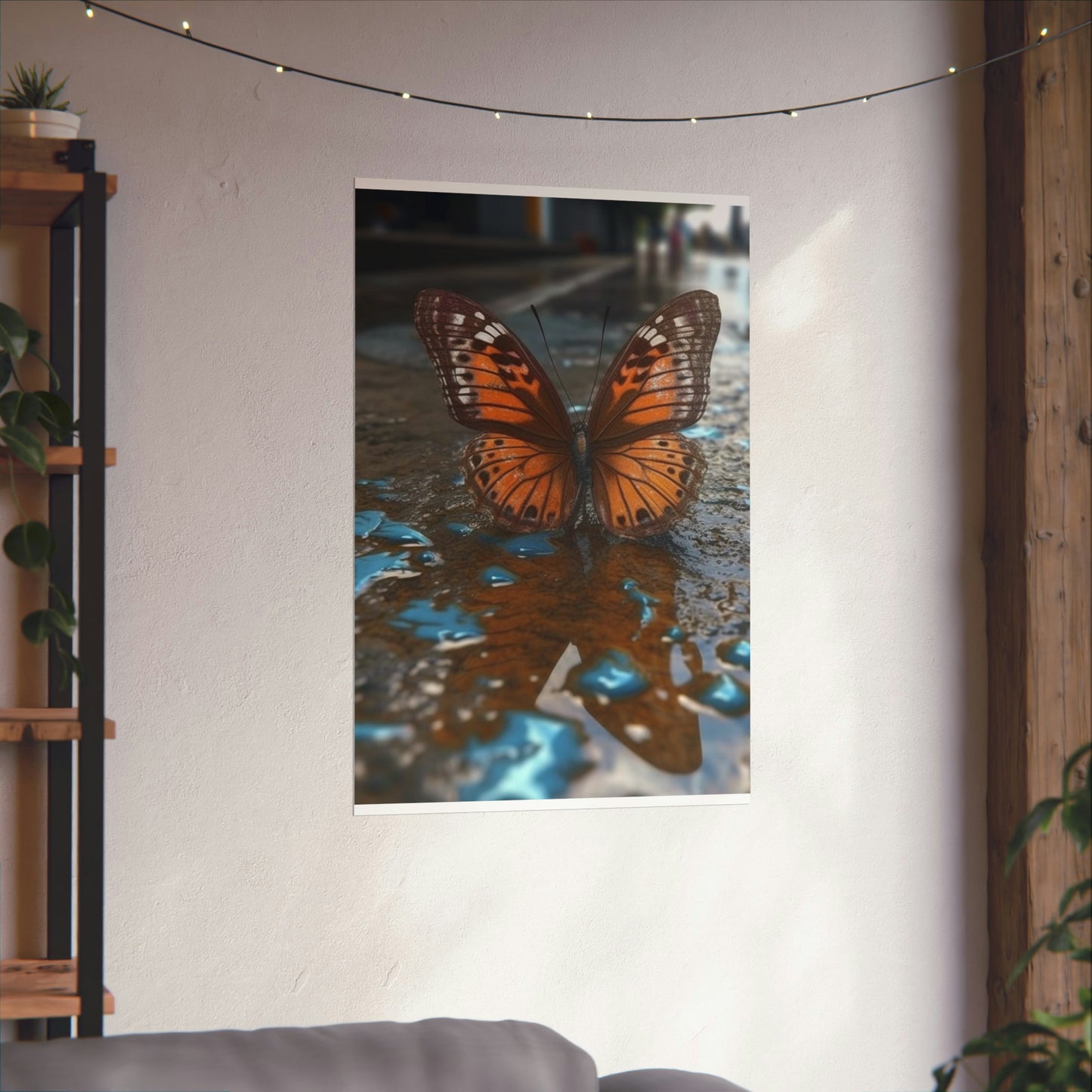 Premium Matte Vertical Posters Water Butterfly Street 2