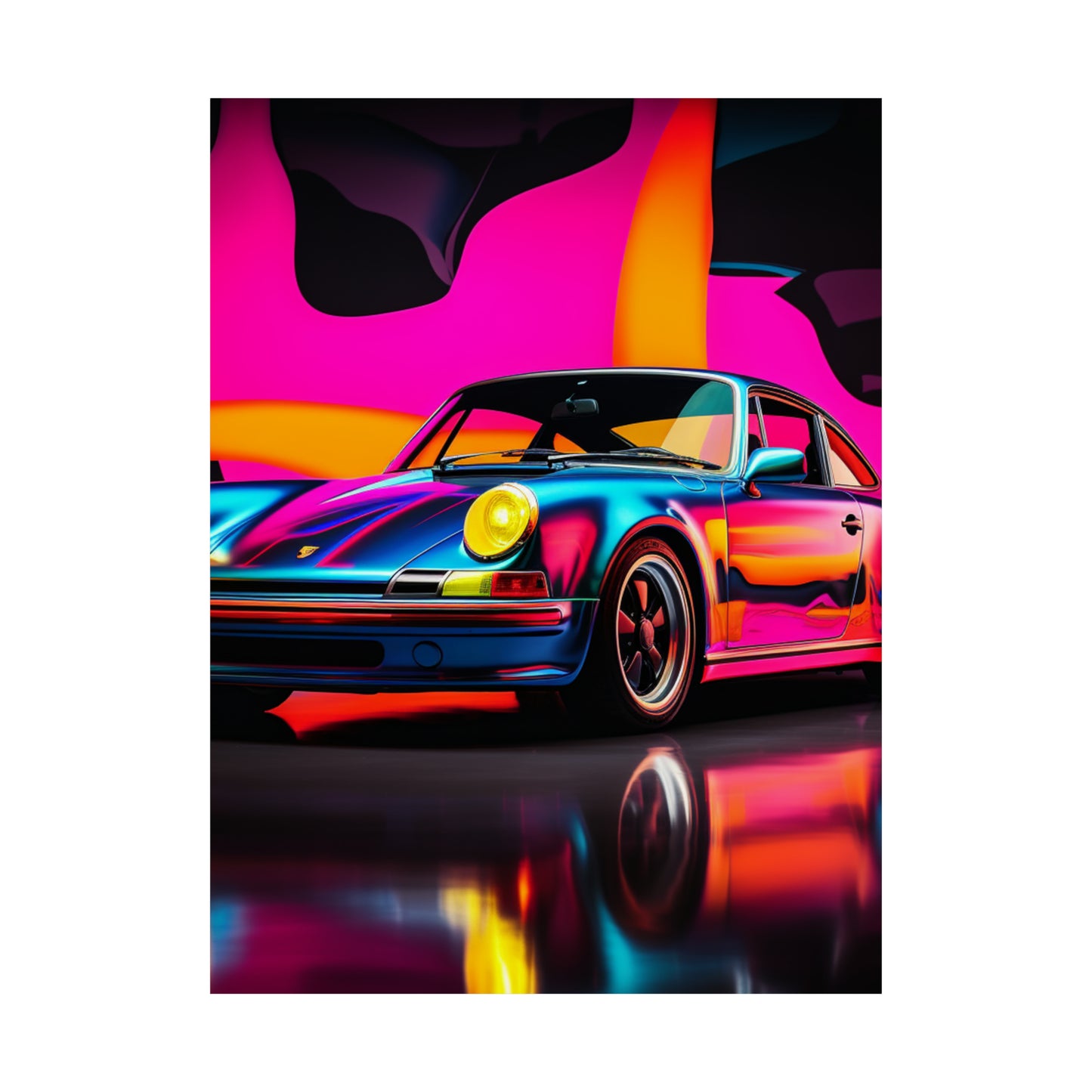 Premium Matte Vertical Posters Macro Porsche 2