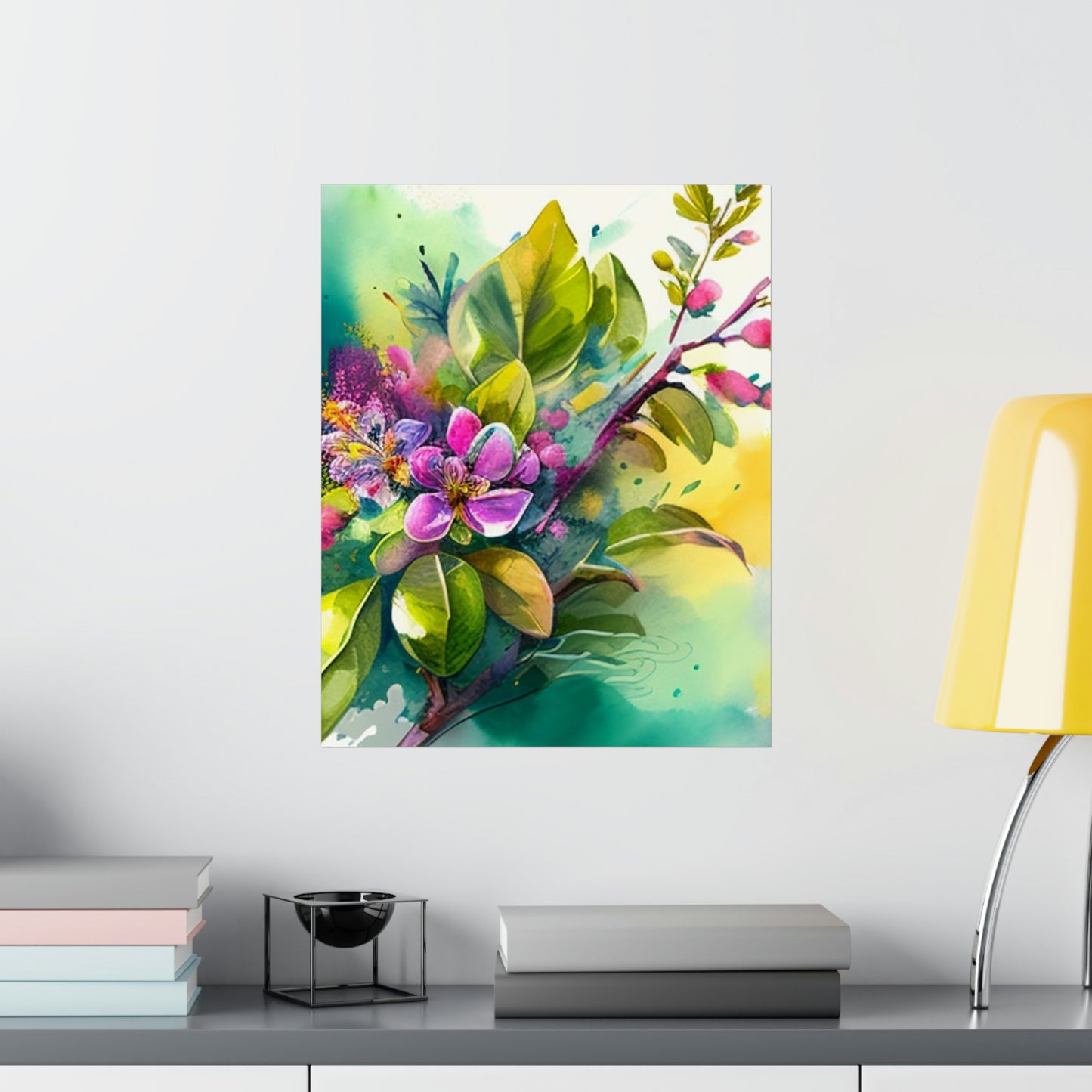 Premium Matte Vertical Posters Mother Nature Bright Spring Colors Realistic Watercolor 1