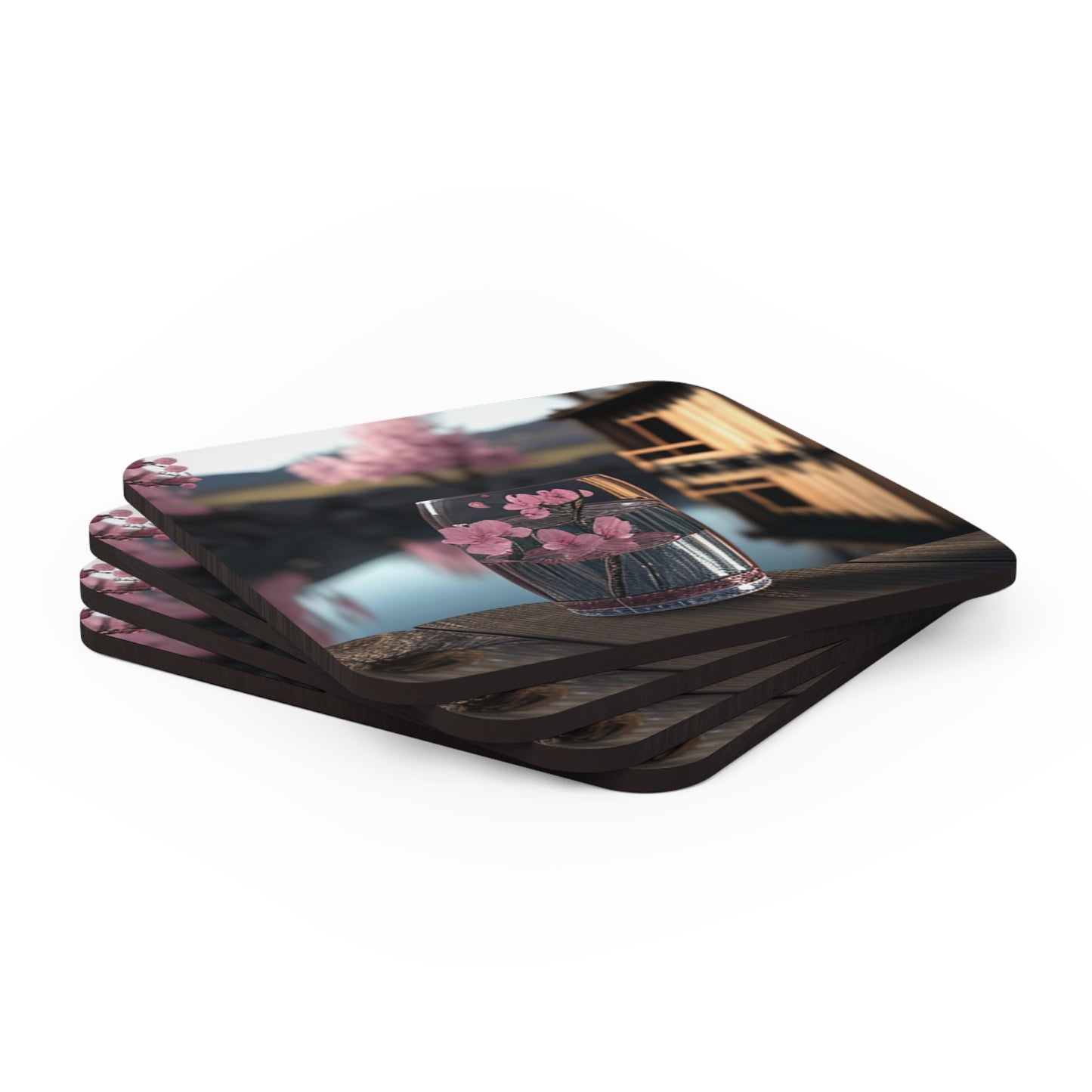 Corkwood Coaster Set Cherry Blossom 1