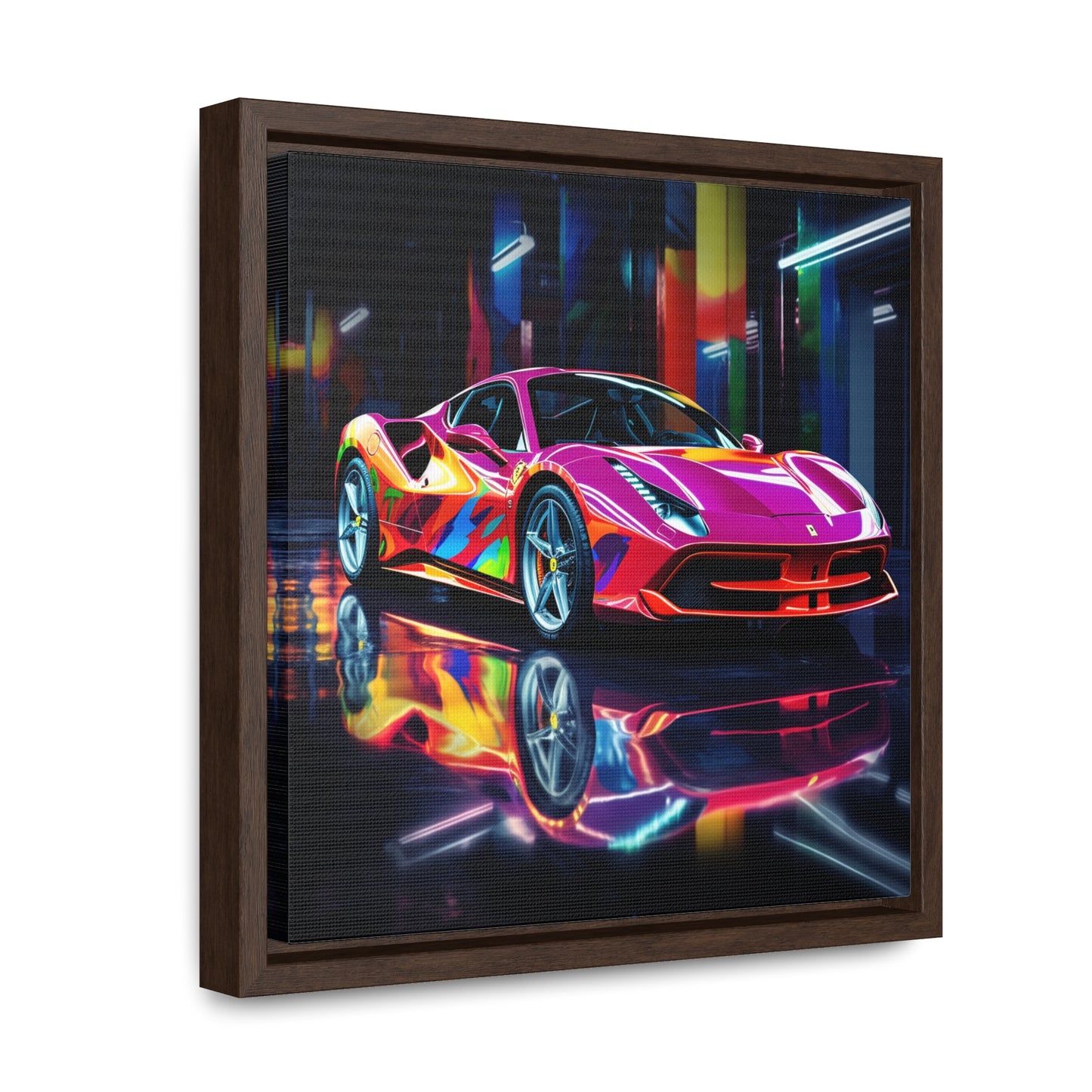 Gallery Canvas Wraps, Square Frame Pink Macro Ferrari 1