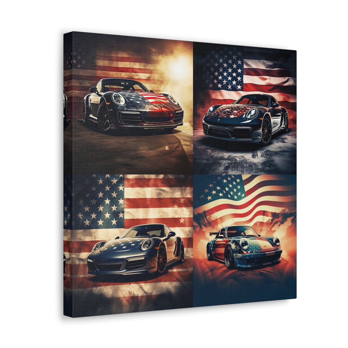 Canvas Gallery Wraps Abstract American Flag Background Porsche 5