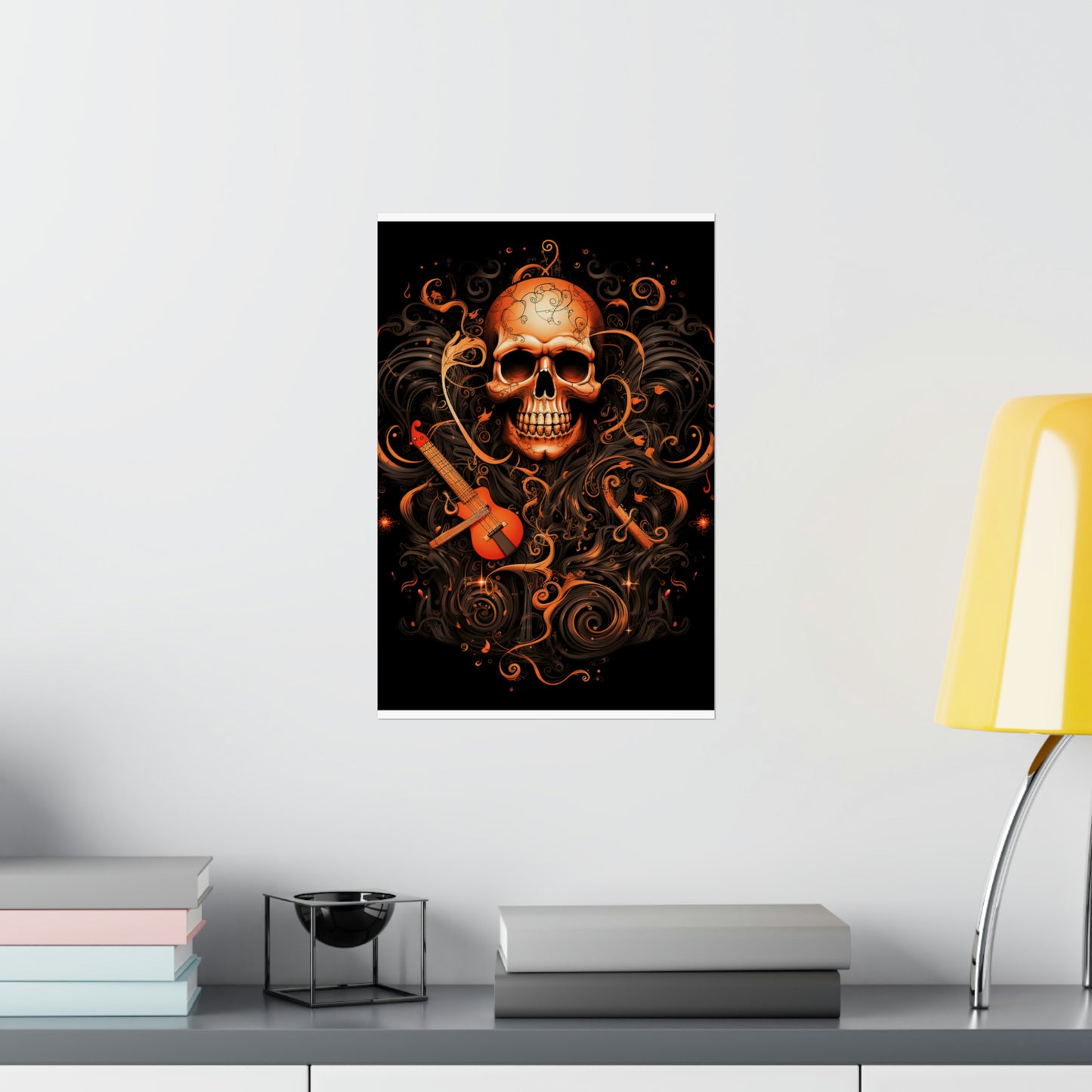 Premium Matte Vertical Posters Skull Treble Clef 4