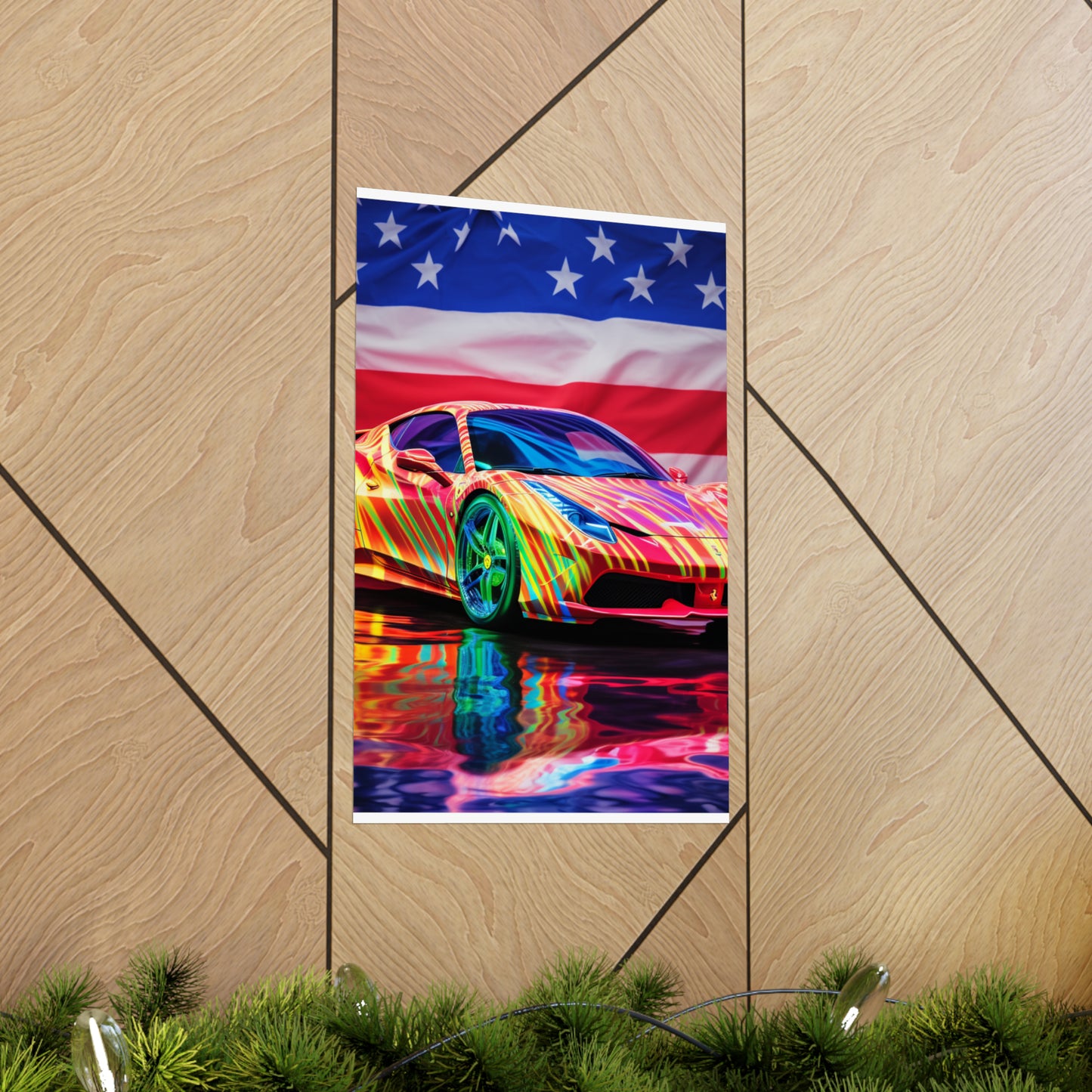 Premium Matte Vertical Posters Hyper Colorfull Ferrari 4