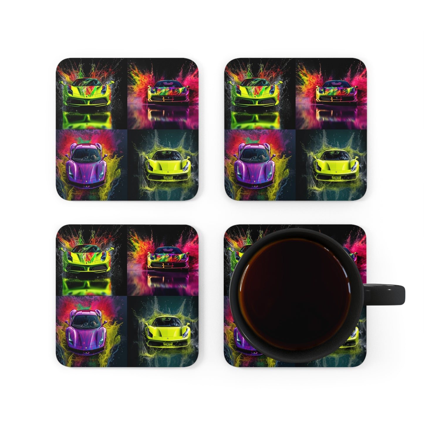 Corkwood Coaster Set Farrari Water 5