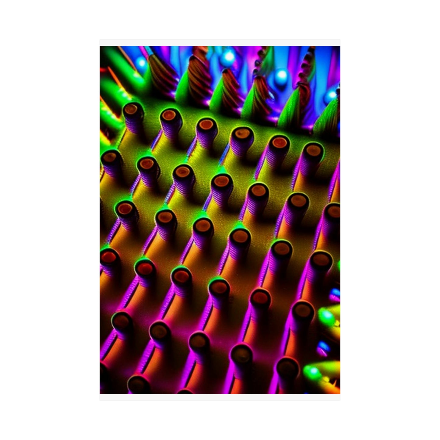 posters Macro Cactus neon square 1