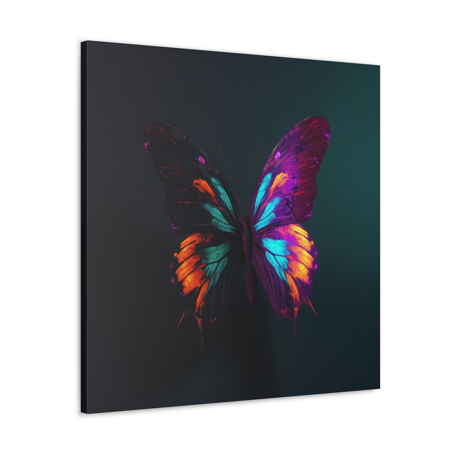 Canvas Gallery Wraps Hyper Colorful Butterfly Purple 2