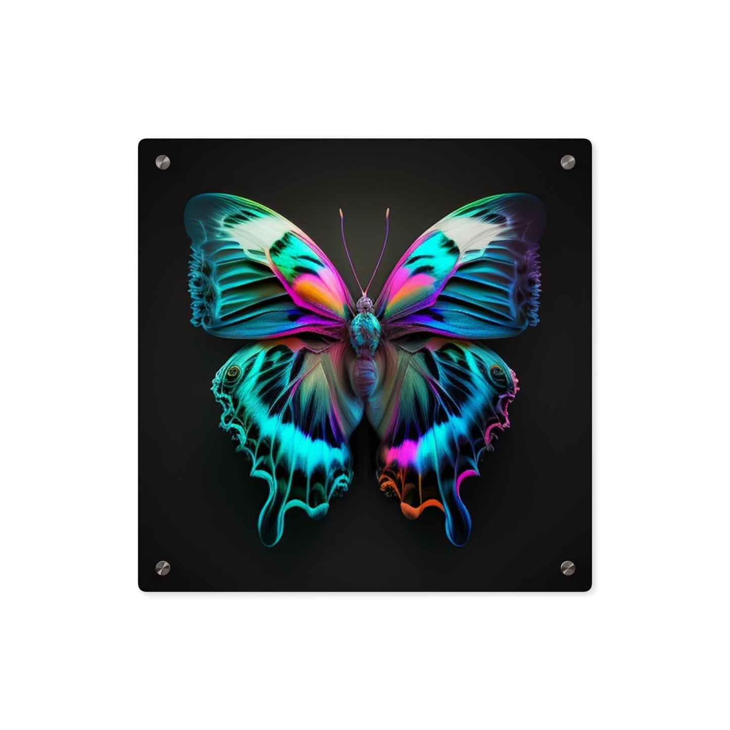 Acrylic Wall Art Panels Neon Butterfly Fusion 4