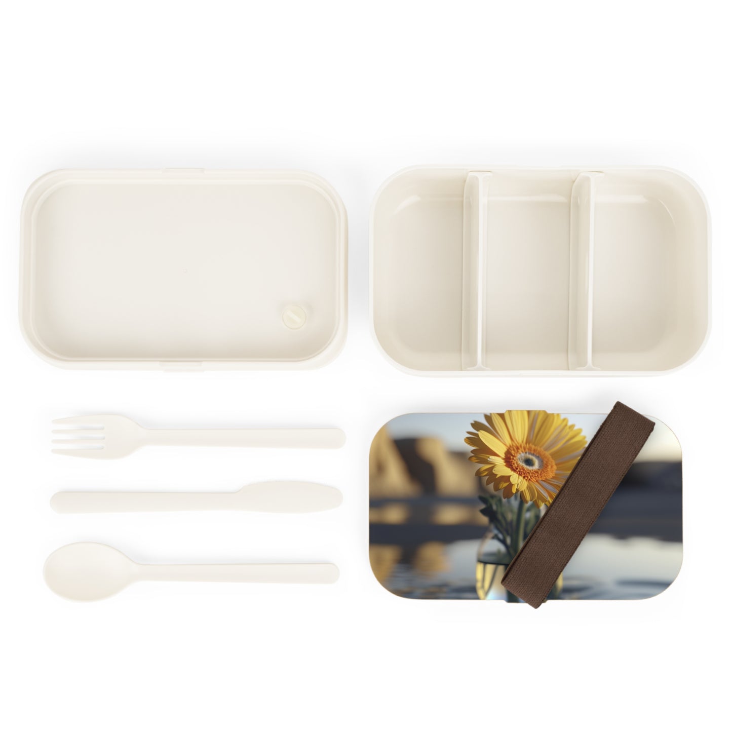 Bento Lunch Box yello Gerbera glass 4