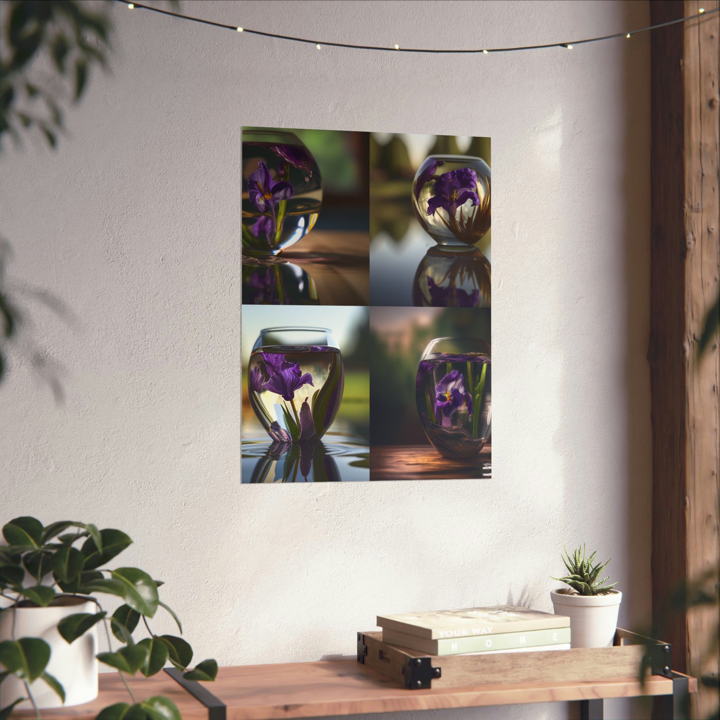 Premium Matte Vertical Posters Purple Iris in a vase 5