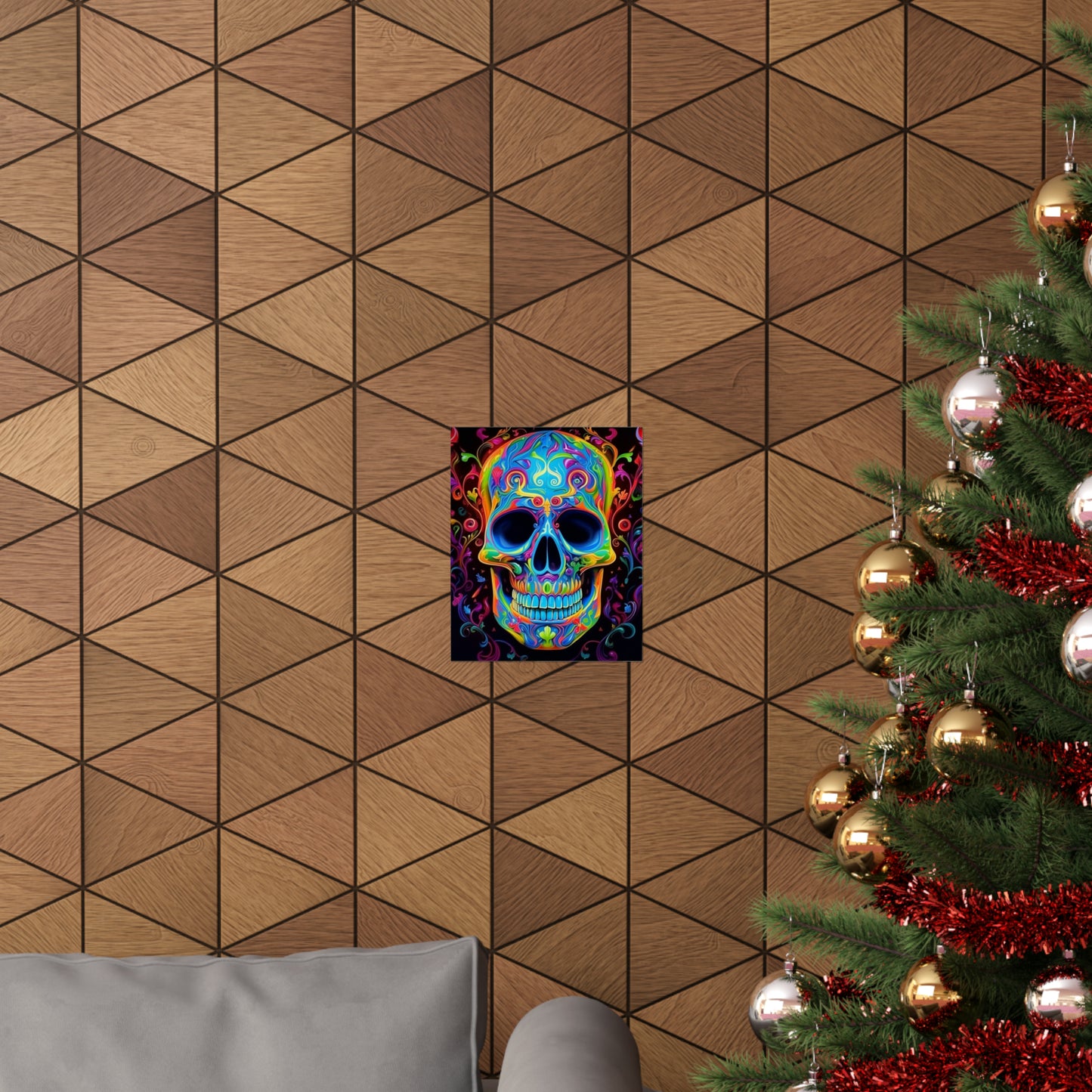 Premium Matte Vertical Posters Macro Skull Color 4