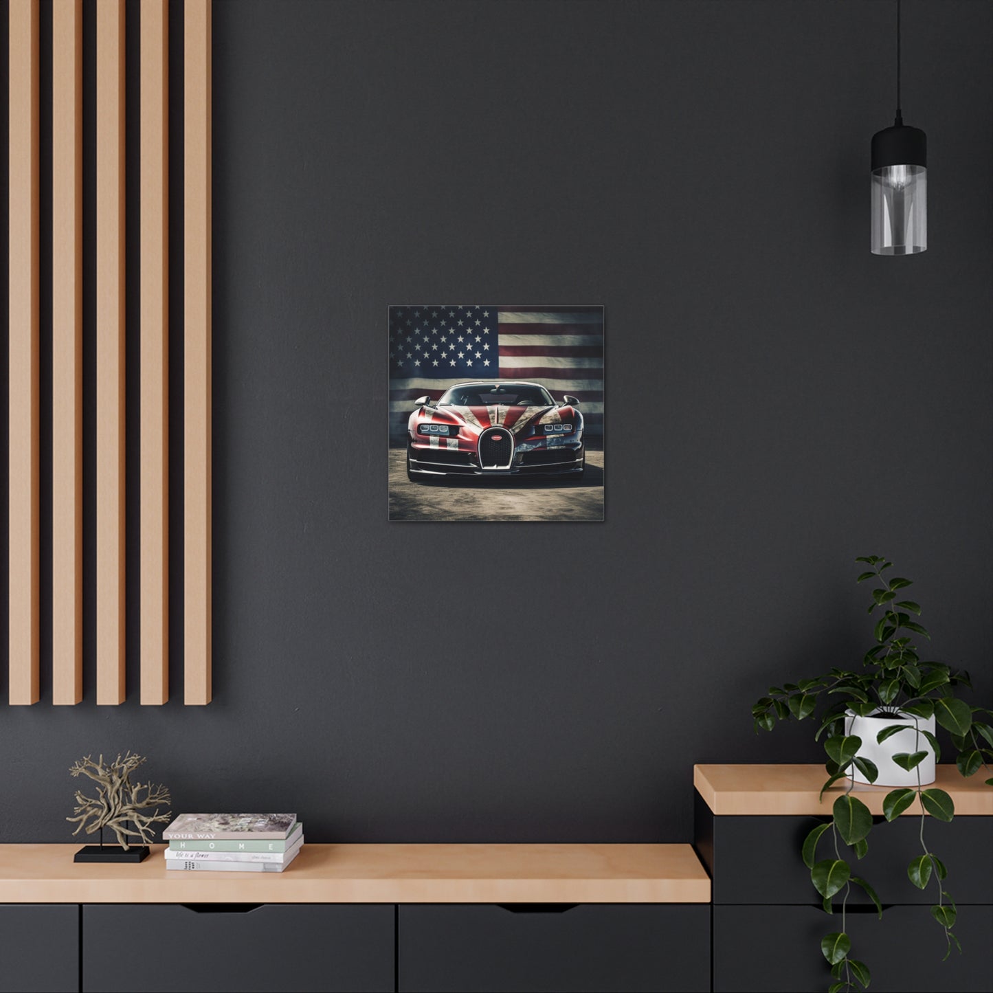 Canvas Gallery Wraps American Flag Background Bugatti 3