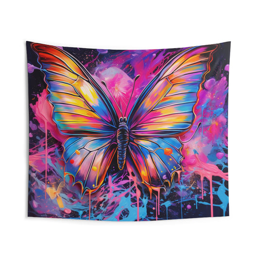 Indoor Wall Tapestries Pink Butterfly Flair 3