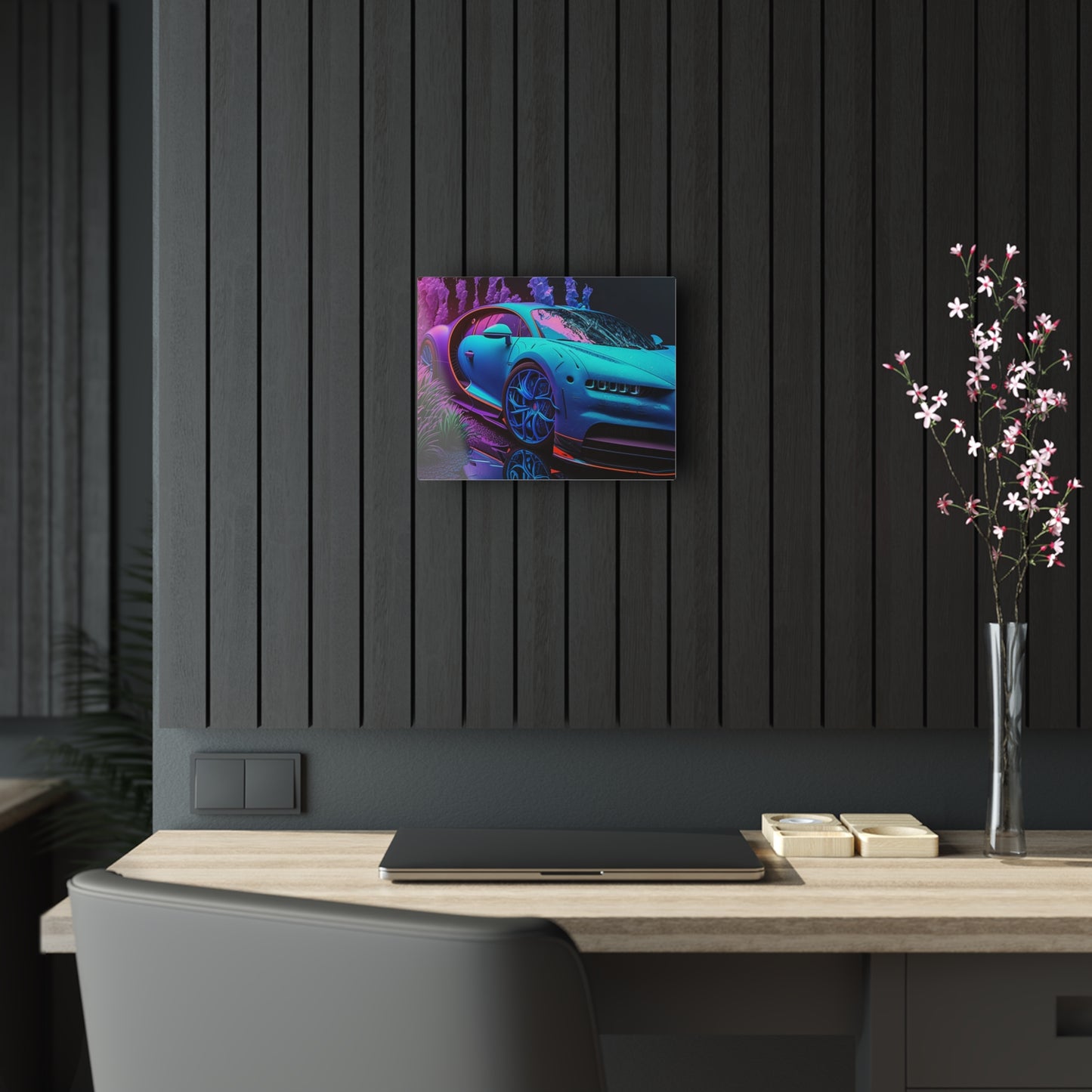 Acrylic Prints Bugatti Neon Chiron 2