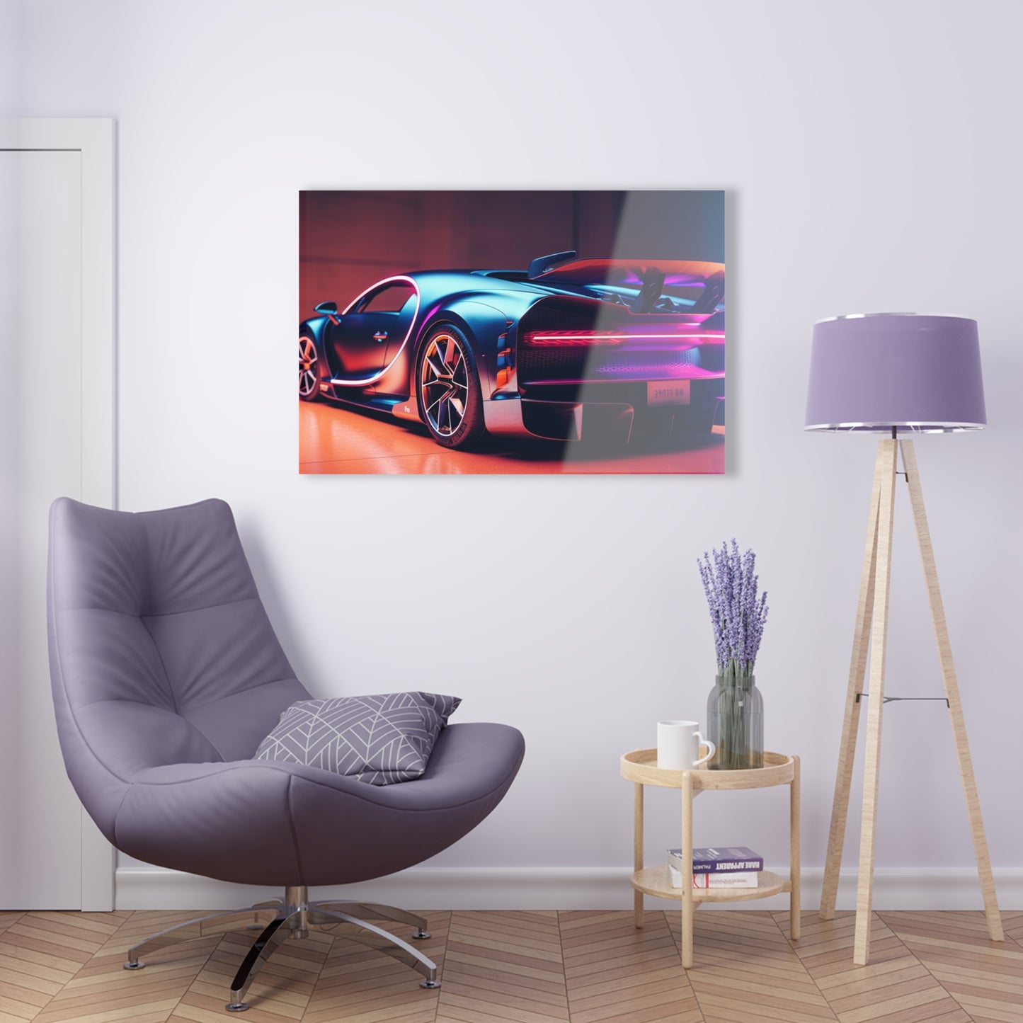 Acrylic Prints Hyper Bugatti Neon Chiron 2