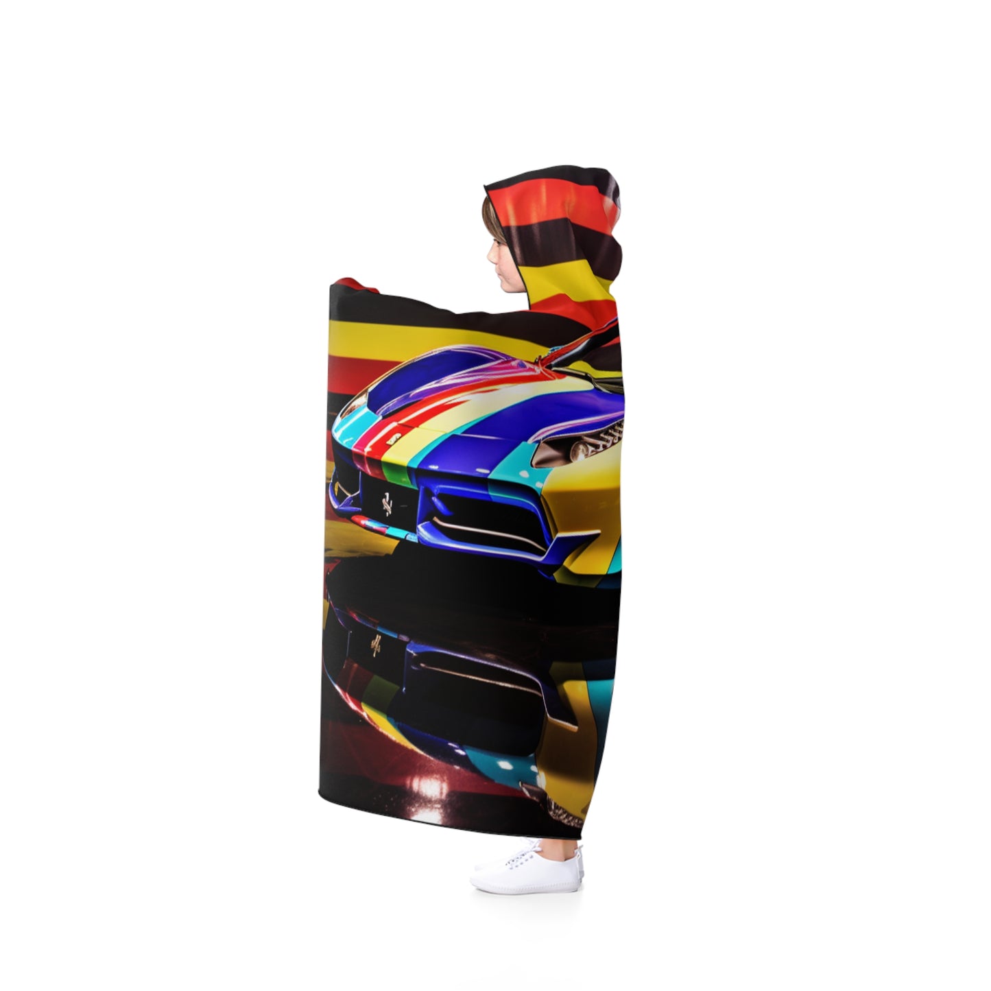 Hooded Blanket Hyper Colorfull Ferrari 2