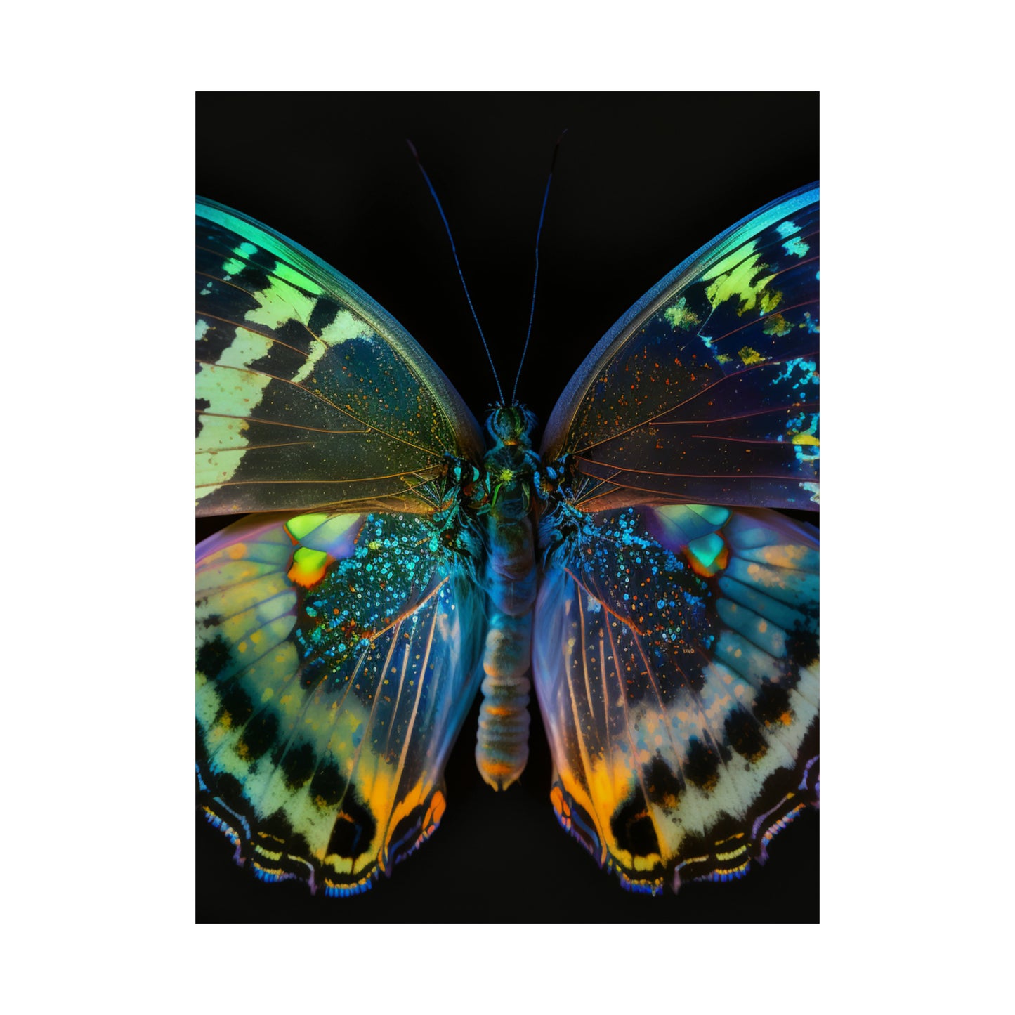 Premium Matte Vertical Posters Neon Butterfly Flair 4