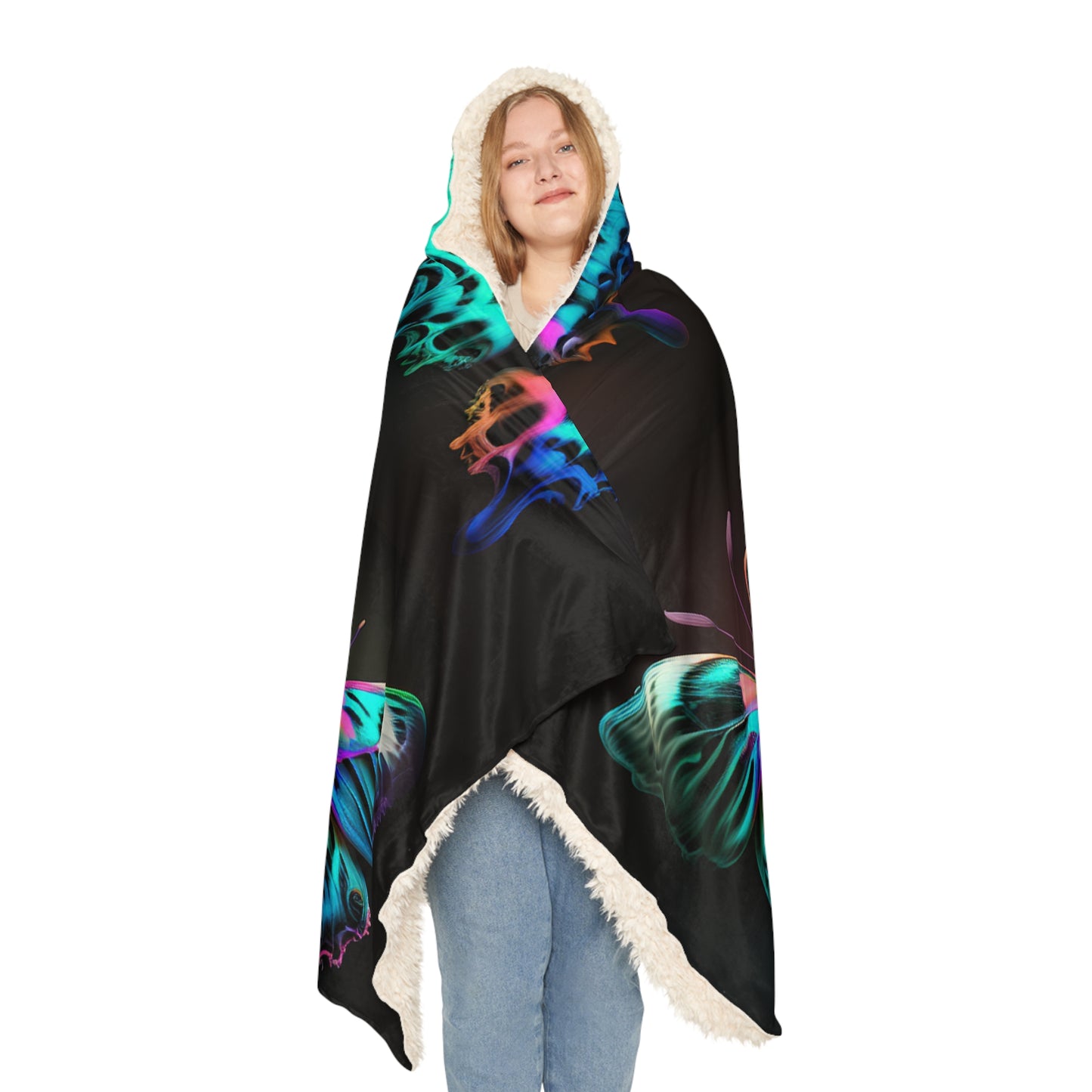 Snuggle Hooded Blanket Neon Butterfly Fusion 5