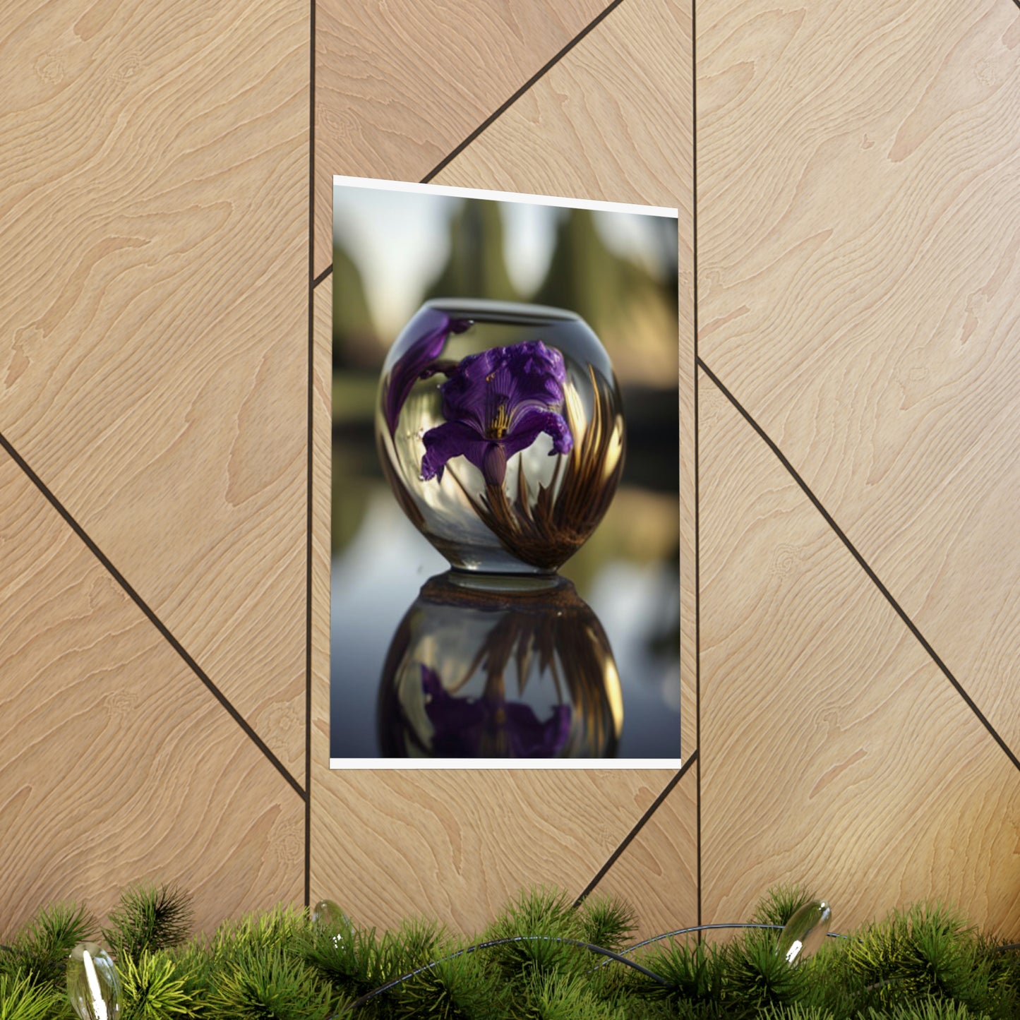 Premium Matte Vertical Posters Purple Iris in a vase 2