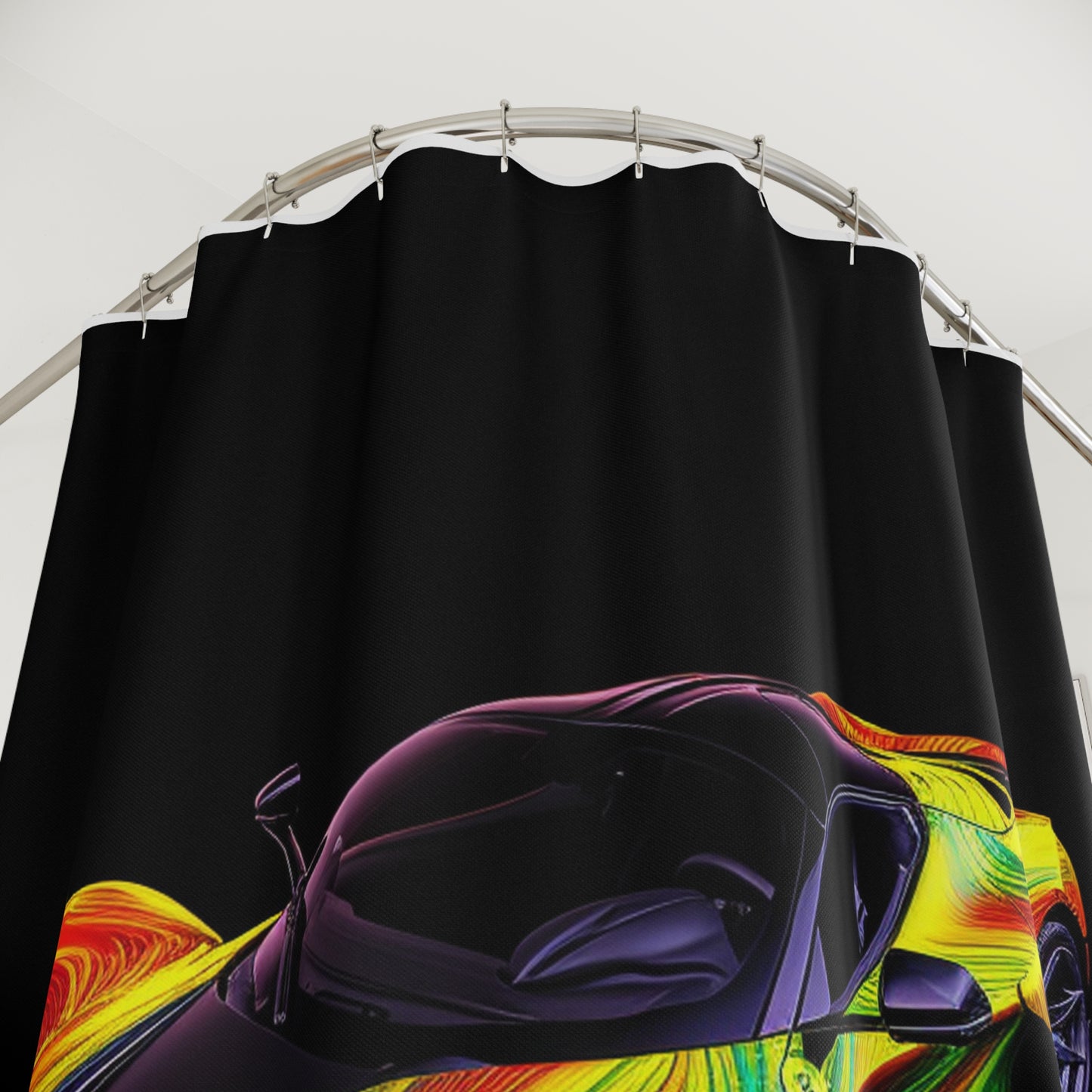 Polyester Shower Curtain Ferrari Neon 4
