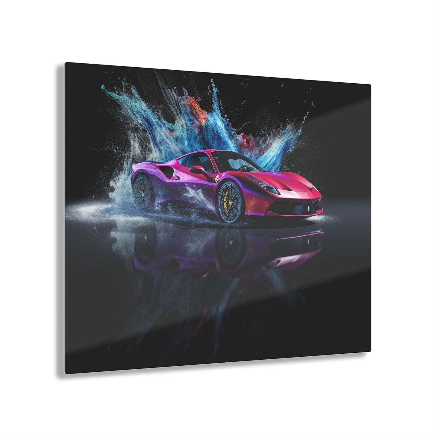 Acrylic Prints Ferrari Water Splash 4