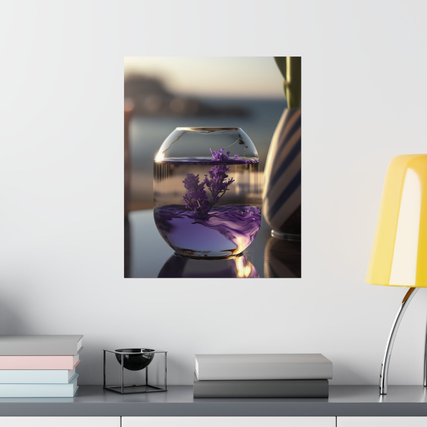 Premium Matte Vertical Posters Lavender in a vase 1