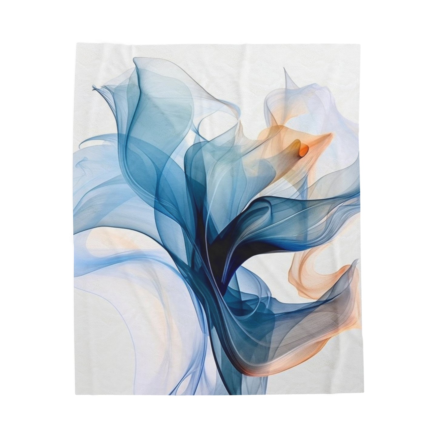 Velveteen Plush Blanket Blue Tluip Abstract 3