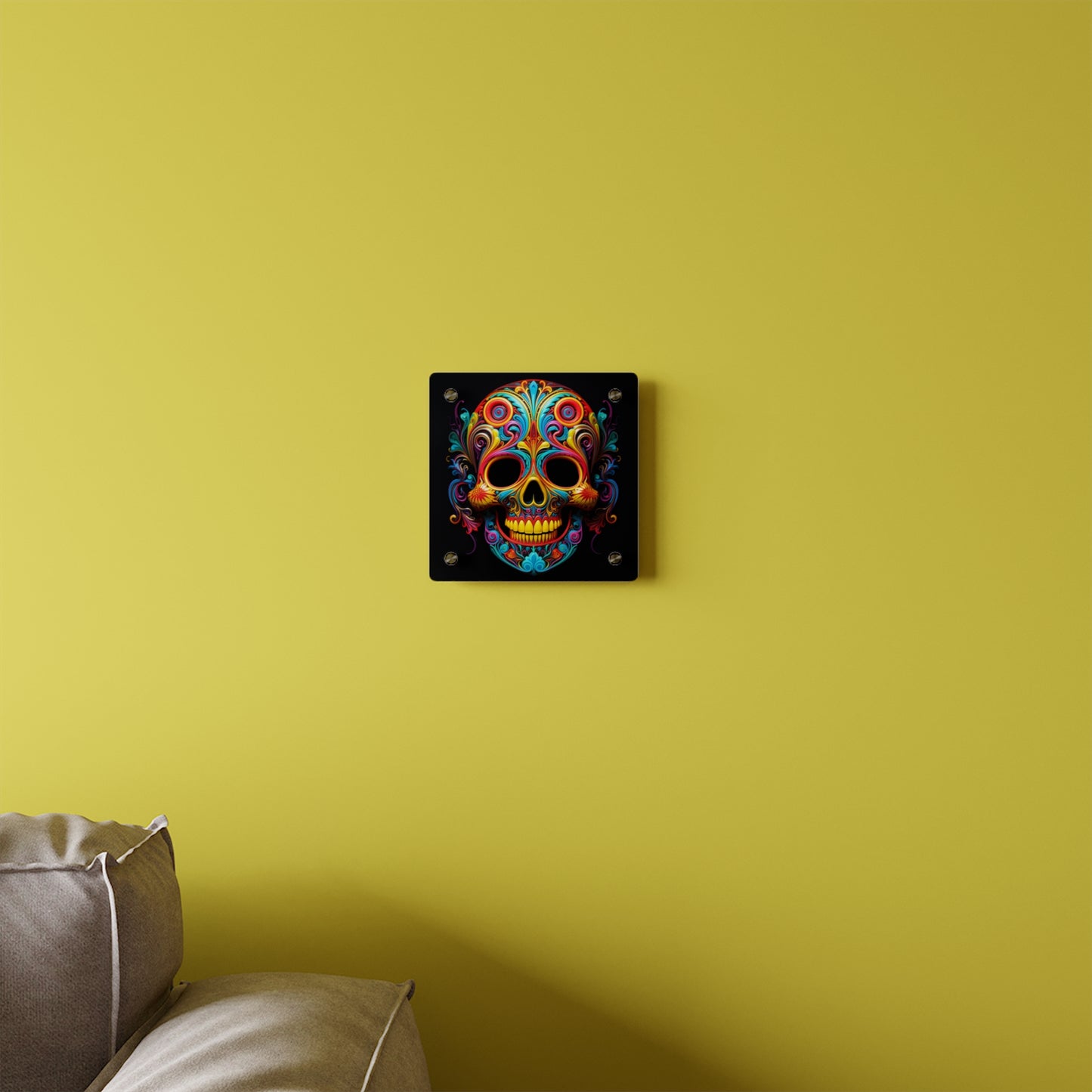 Acrylic Wall Art Panels Macro Skull Color 1