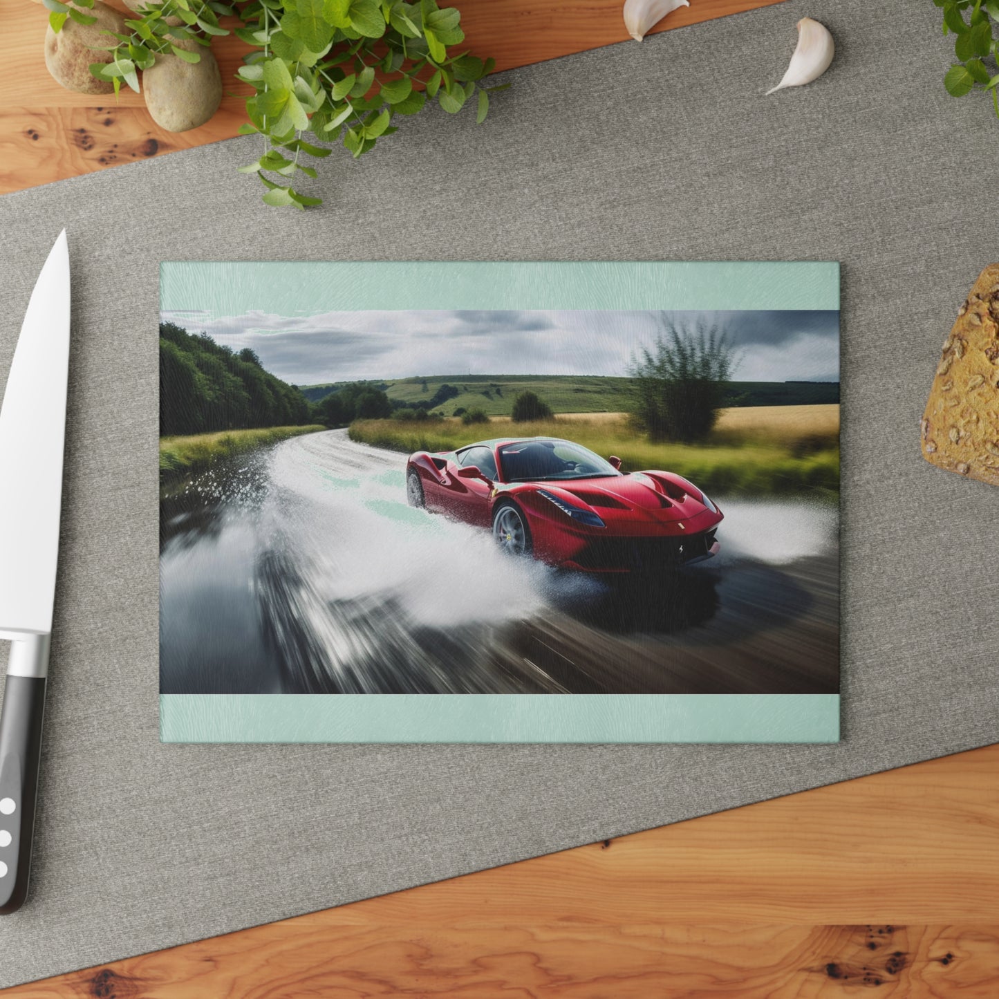 Glass Cutting Board Water Ferrari Splash 4