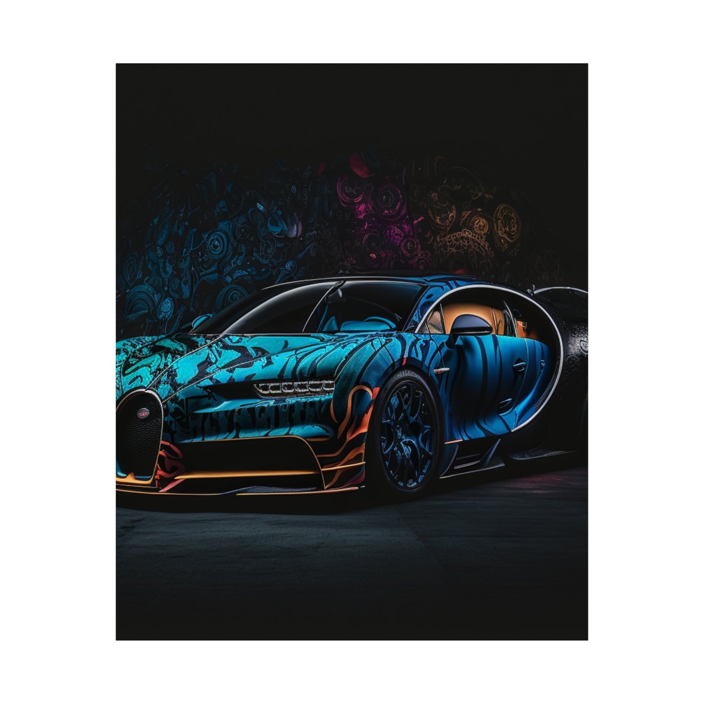 Premium Matte Vertical Posters Bugatti Blue 3