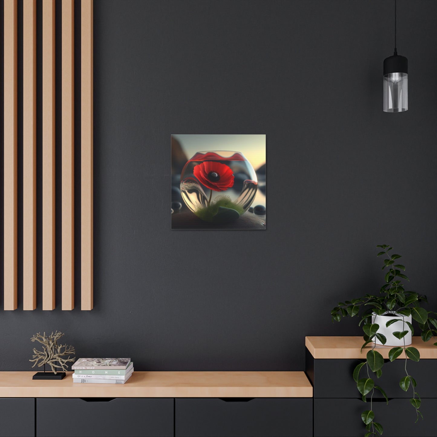 Canvas Gallery Wraps Red Anemone in a Vase 3
