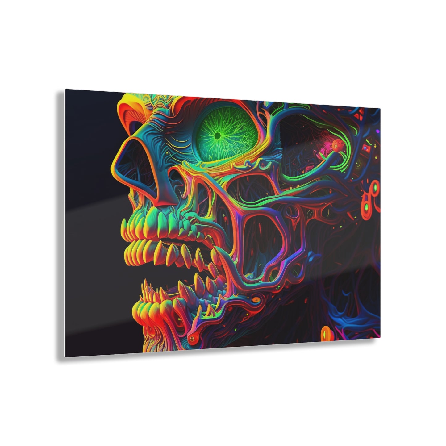 Acrylic Prints Florescent Skull Death 1