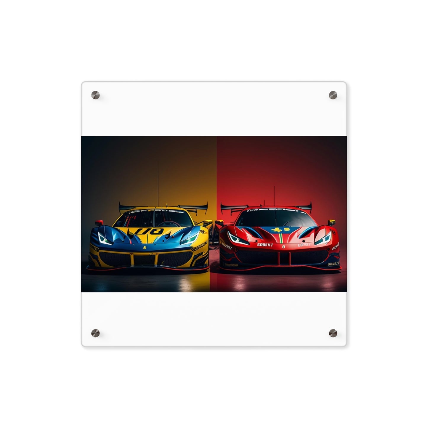 Acrylic Wall Art Panels Ferrari Red Blue 3