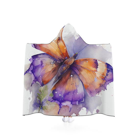Hooded Blanket MerlinRose Watercolor Butterfly 2
