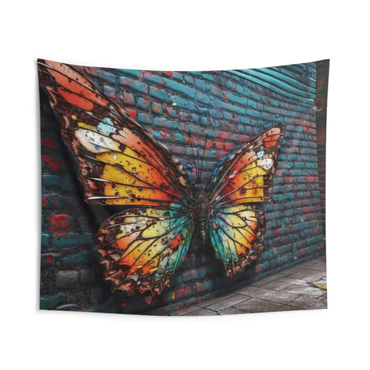 Indoor Wall Tapestries Liquid Street Butterfly 2