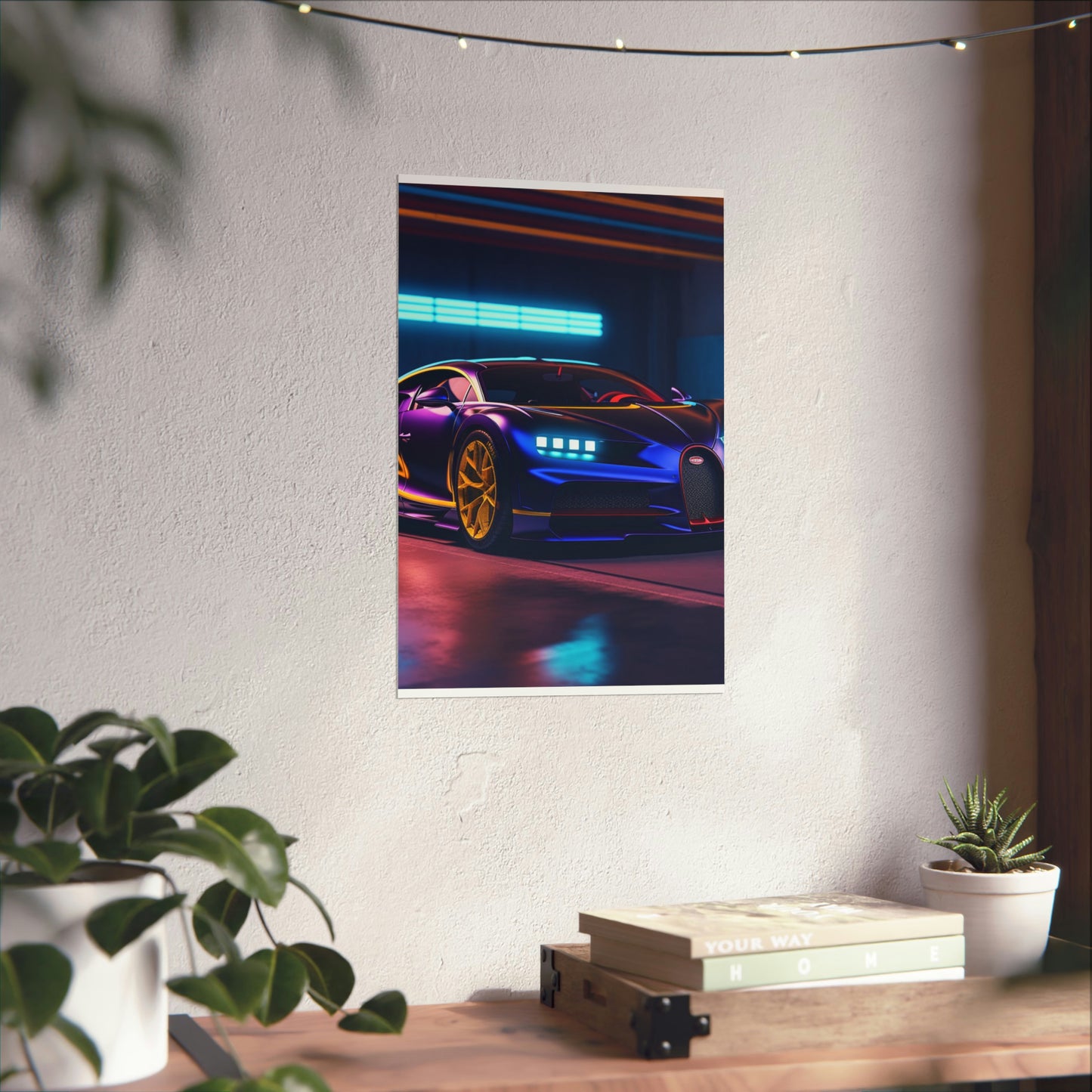 Premium Matte Vertical Posters Hyper Bugatti Neon Chiron 4