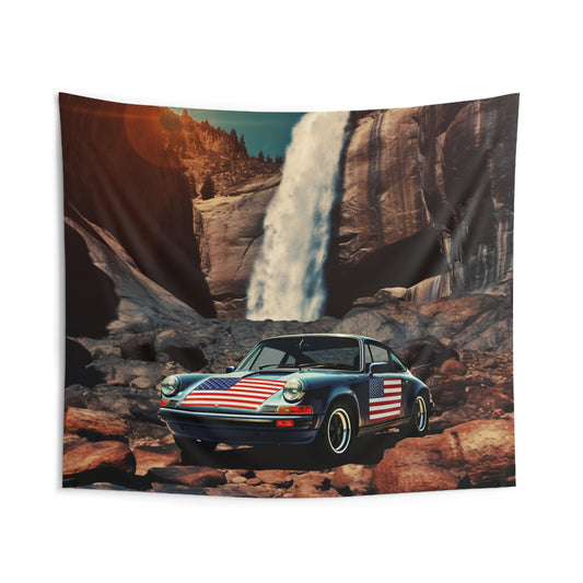 Indoor Wall Tapestries American Flag Porsche Abstract 2