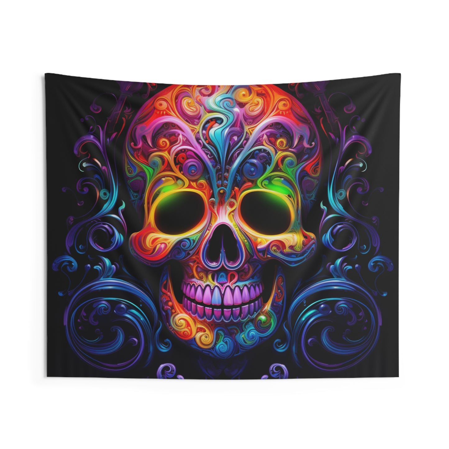 Indoor Wall Tapestries Macro Skull Color 2