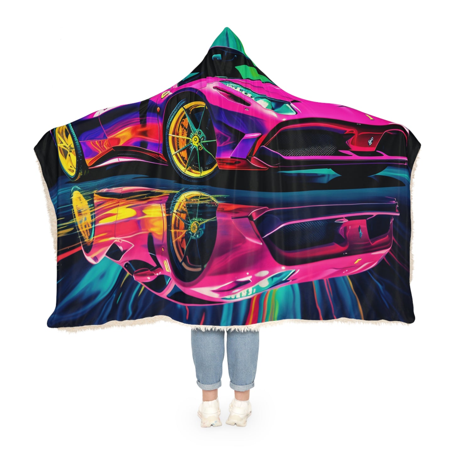 Snuggle Hooded Blanket Pink Ferrari Macro 4