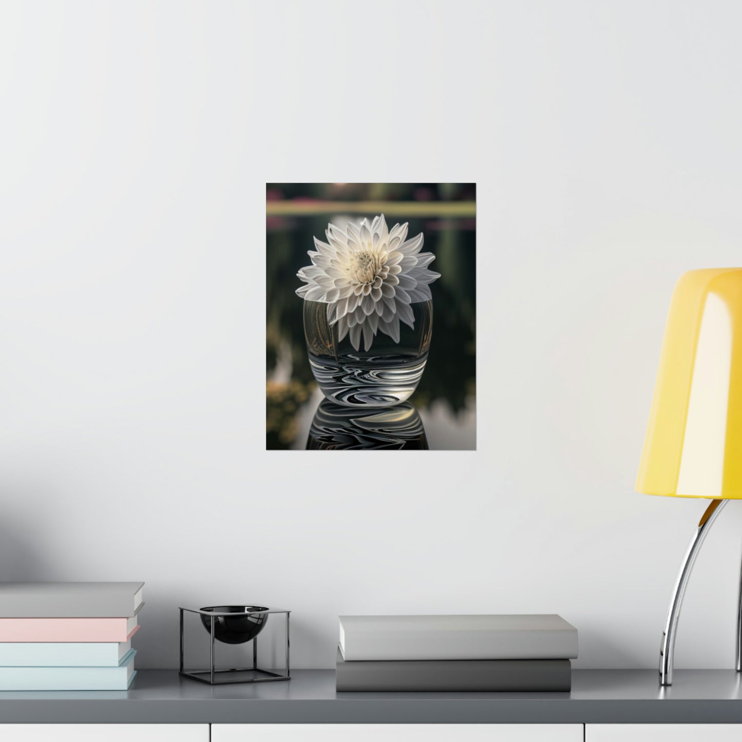 Premium Matte Vertical Posters White Dahlia 2