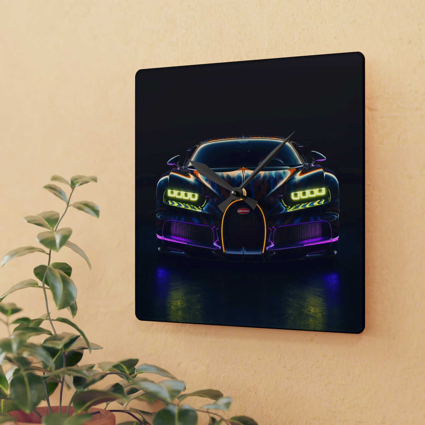 Acrylic Wall Clock Hyper Bugatti Chiron 3