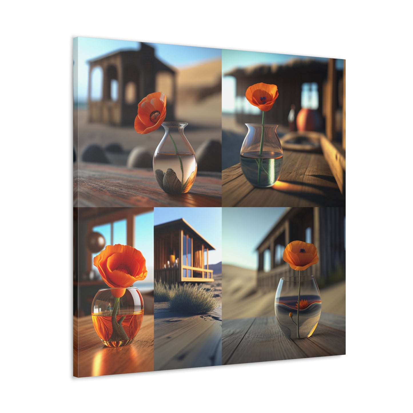 Canvas Gallery Wraps Poppy in a Glass Vase 5