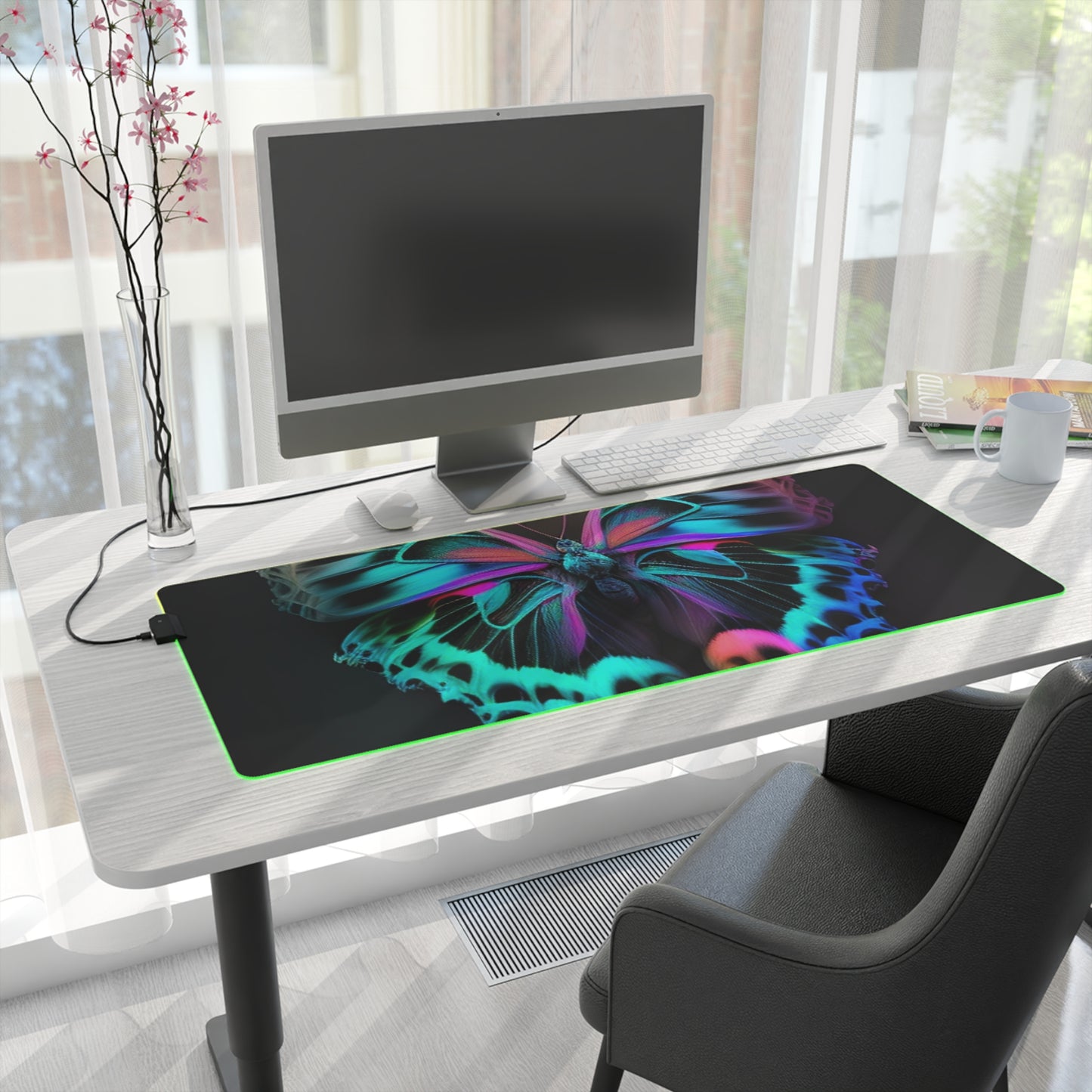 LED Gaming Mouse Pad Neon Butterfly Fusion 2